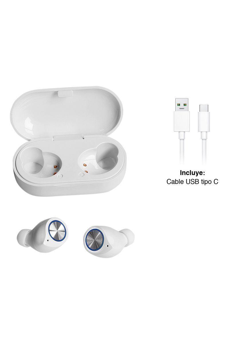 Audífonos Earbuds Reisen V1 Bluetooth IPX4 Blanco-5