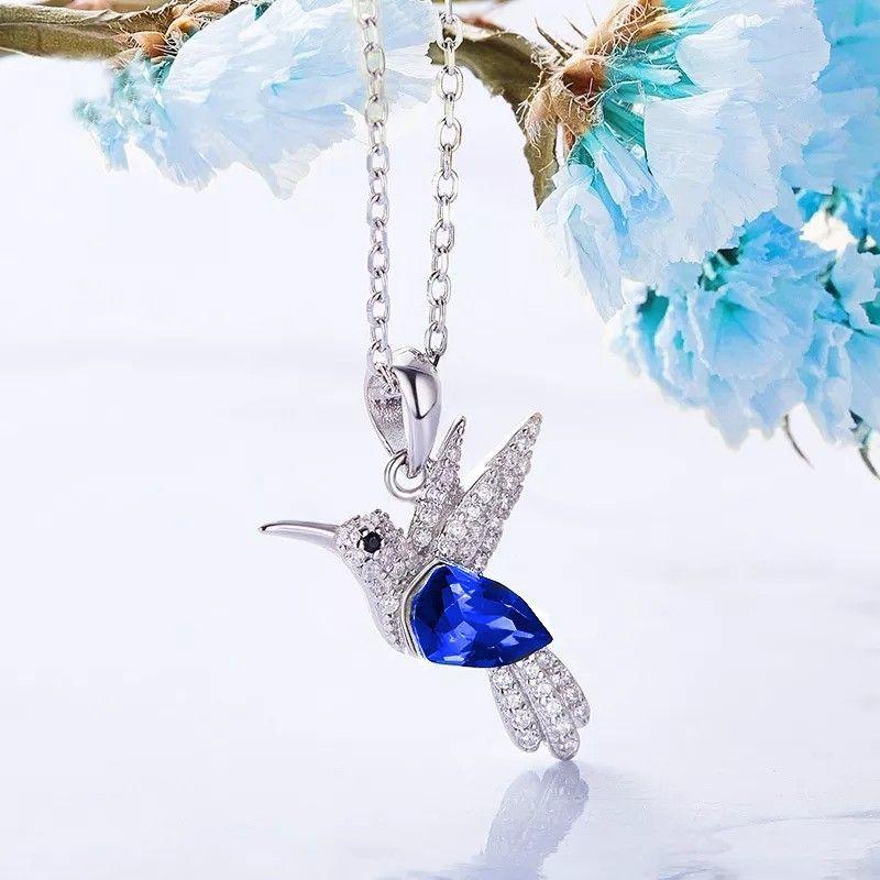 Collar Colibrí Plata 925 Elegante Juvenil-2
