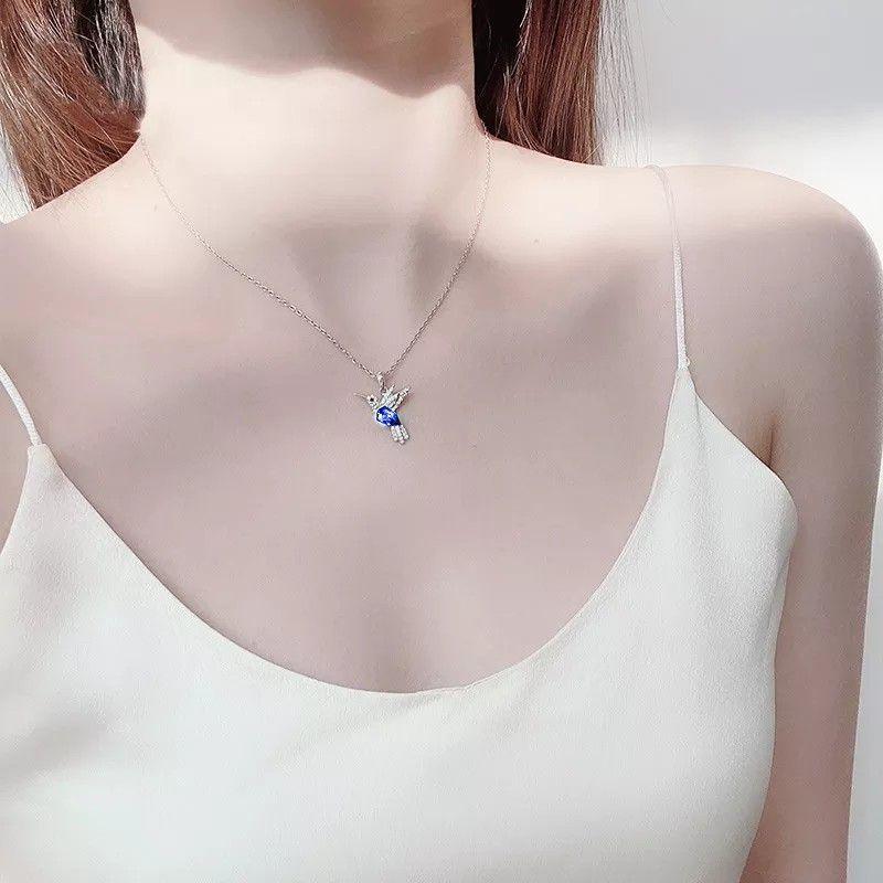 Collar Colibrí Plata 925 Elegante Juvenil-3