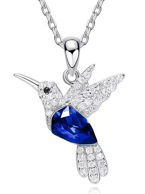 Collar Colibrí Plata 925 Elegante Juvenil-0