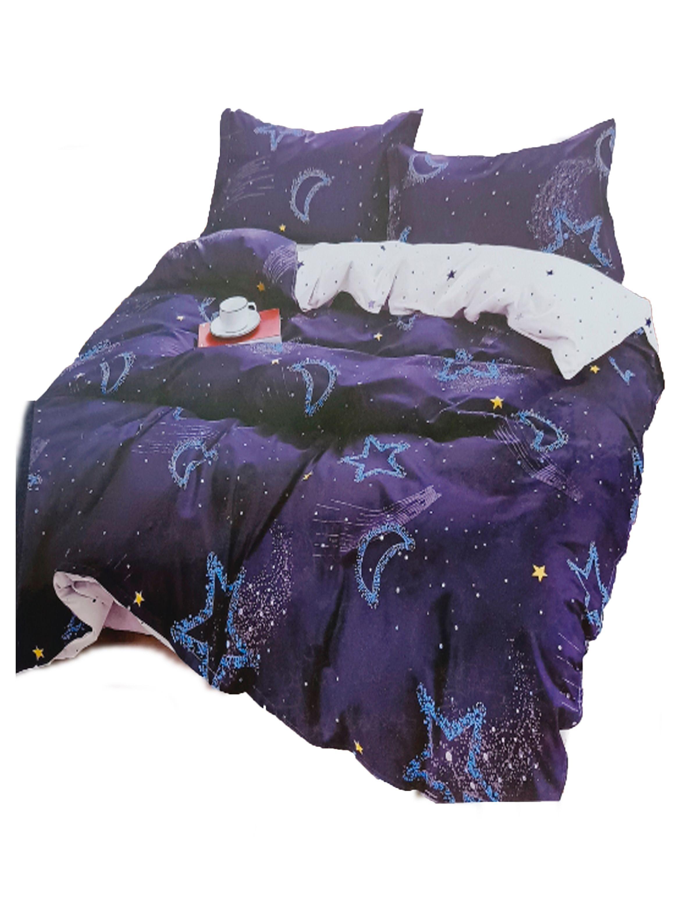 sabana 177 hilos azul diseño 1 plaza y media-0