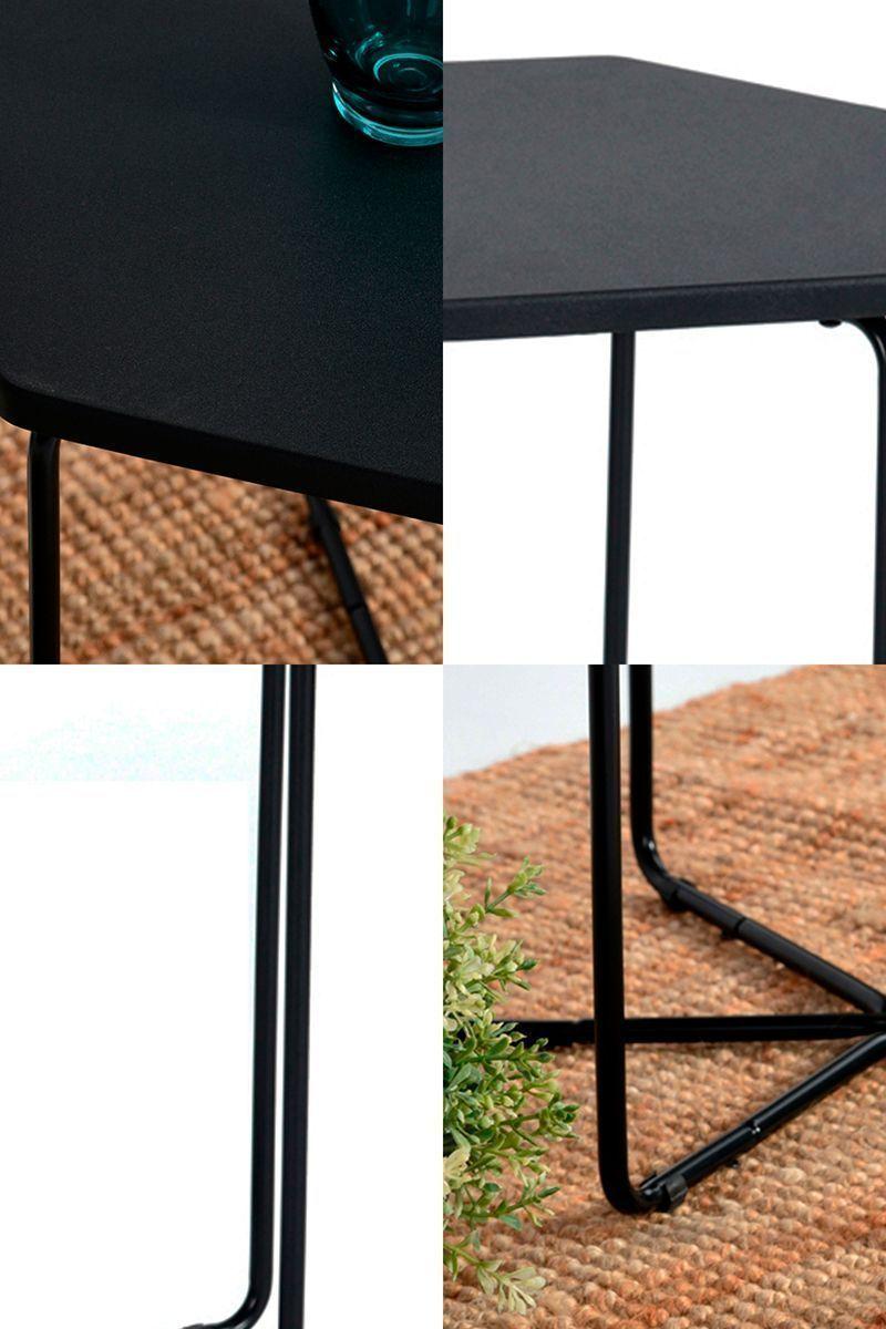 Mesa Lateral o de Centro Living Terraza Negro-4