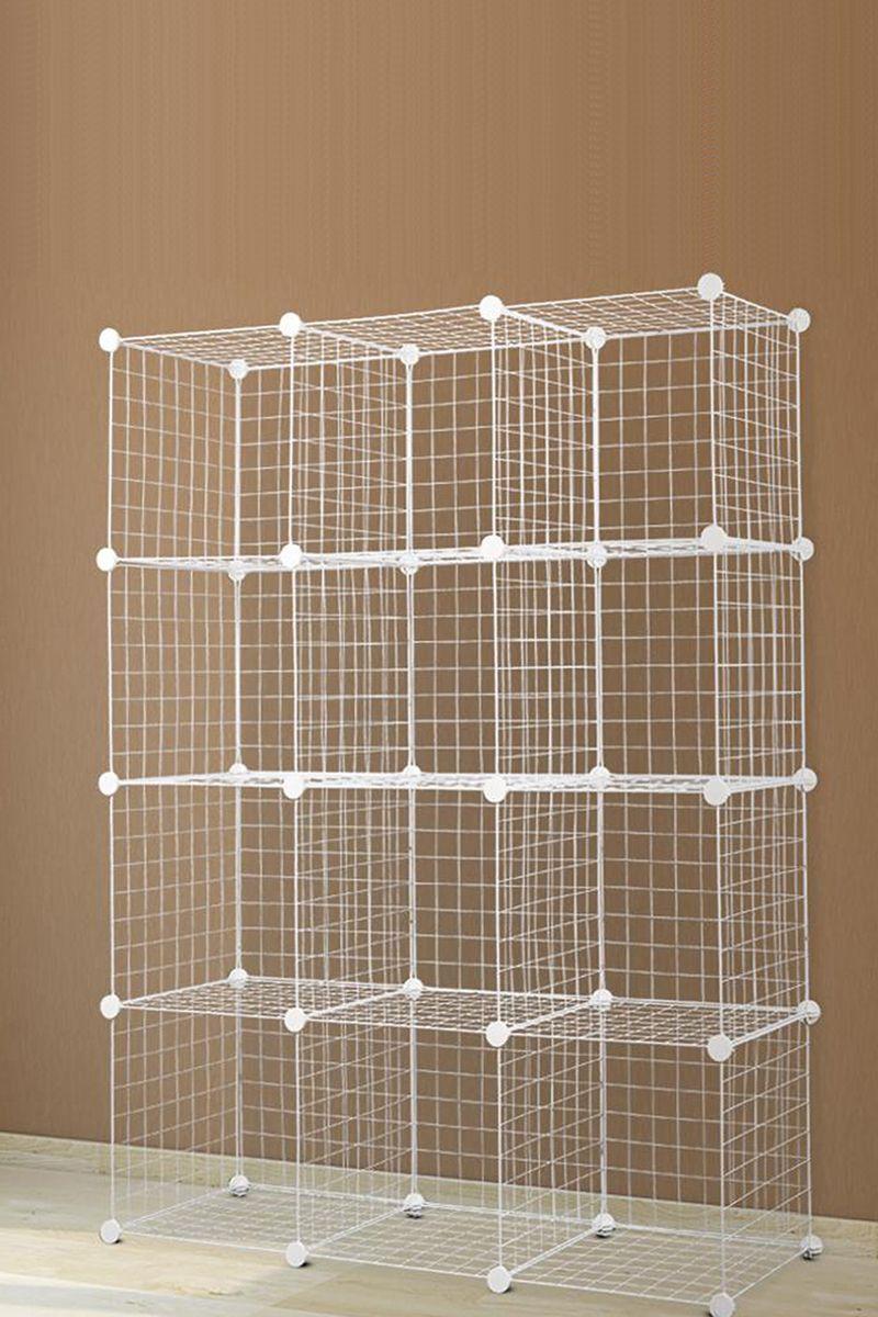Armario Metálico Transportable Blanco 12 Cubos-1