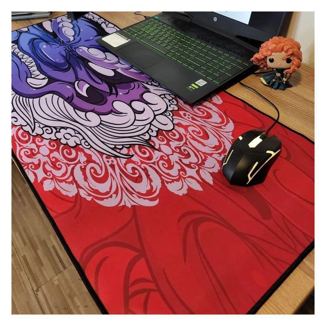 Mouse Pad Gamer Mapa Mundo 90x40 Xl Mousepad Pg  (dragon rojo)-2