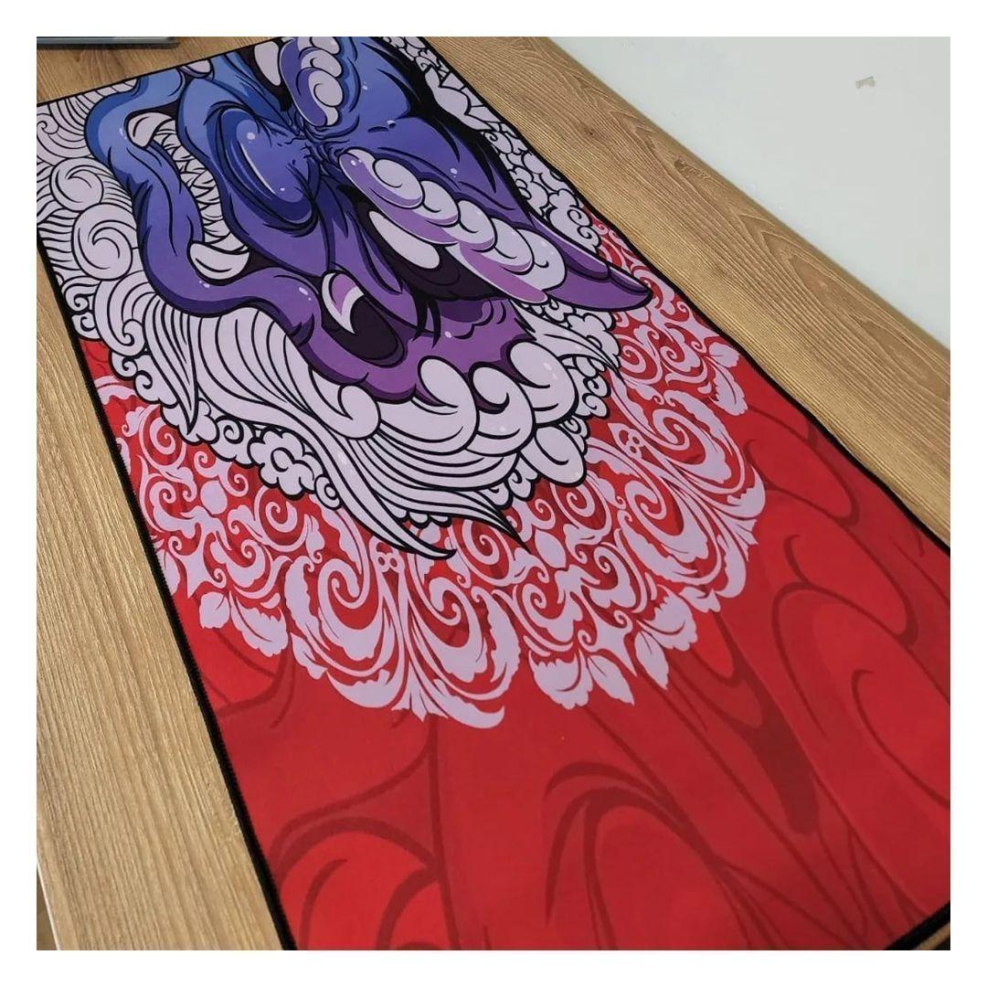 Mouse Pad Gamer Mapa Mundo 90x40 Xl Mousepad Pg  (dragon rojo)-1