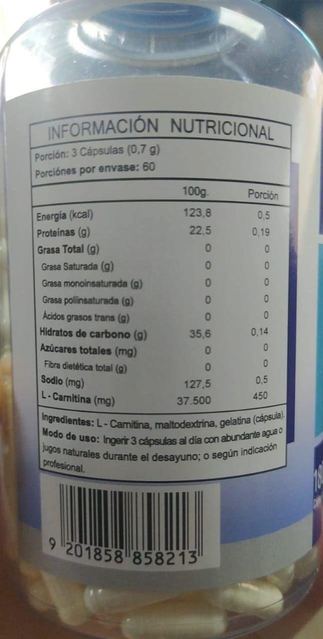 L-CARNITINA - 180 Cápsulas - FNL-1