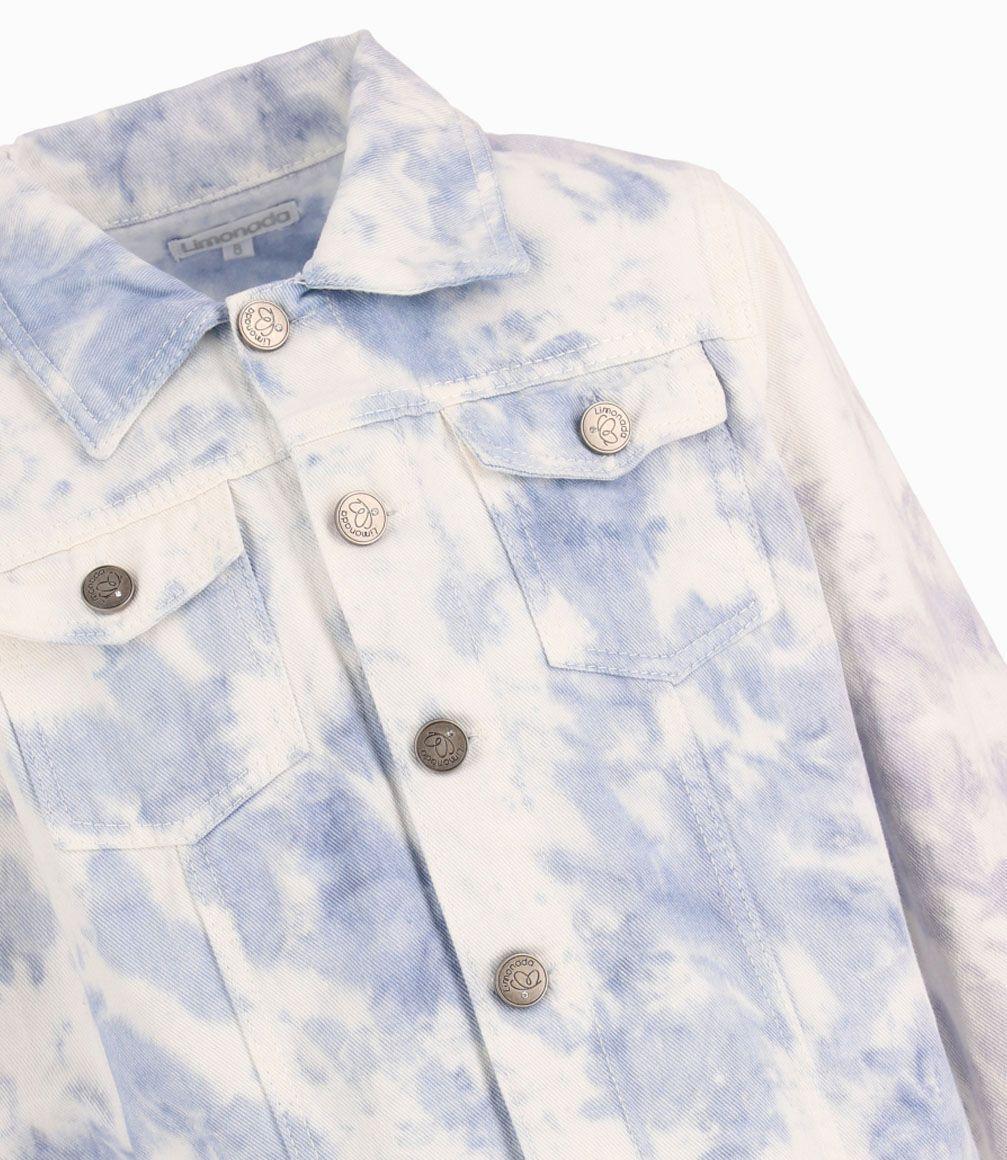 Chaqueta Tie Dye Niña 100% Algodón Celeste Limonada-2
