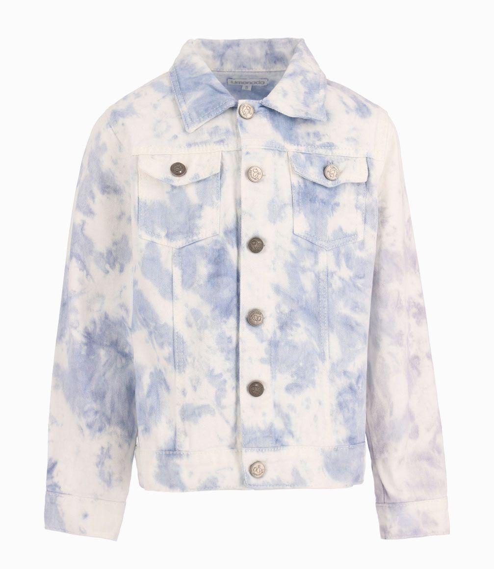 Chaqueta Tie Dye Niña 100% Algodón Celeste Limonada-1