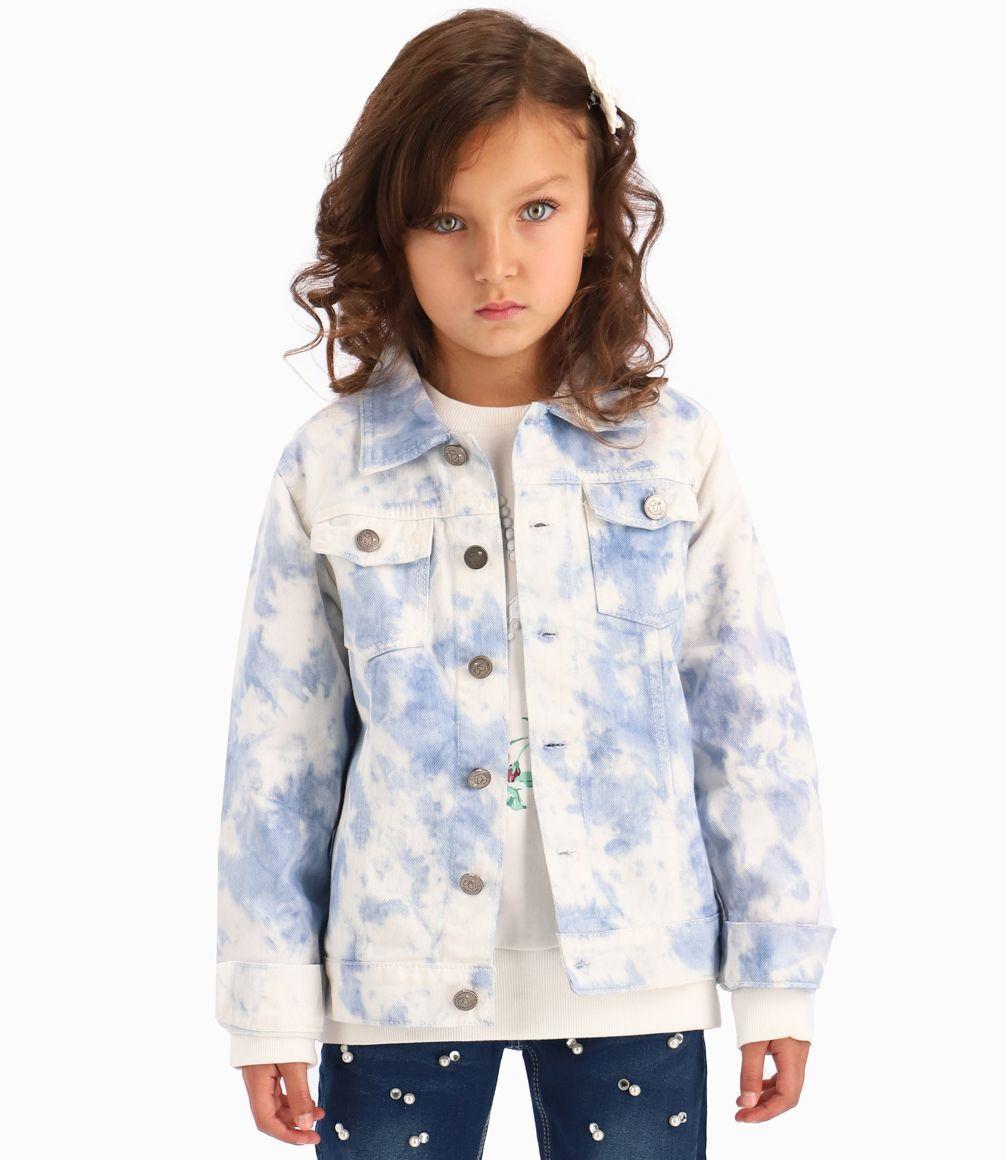 Chaqueta Tie Dye Niña 100% Algodón Celeste Limonada-0