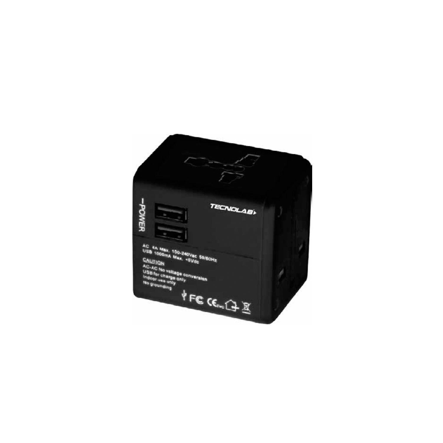 Adaptador Enchufes Universal Multinorma Color Negro - PuntoStore-0