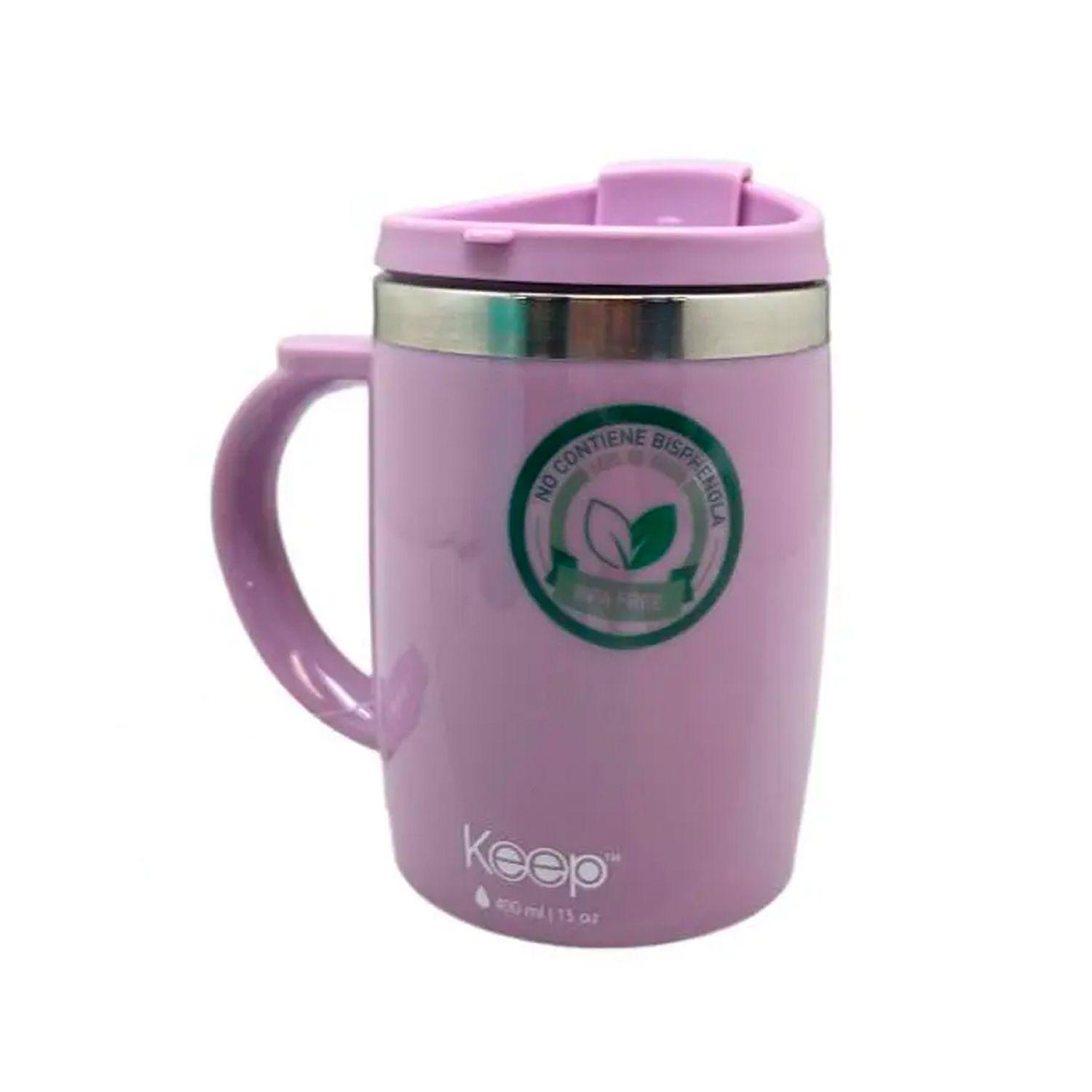 Mug Térmico "Classic" Con Asa 400 ml Rosado/Morado- Keep-1