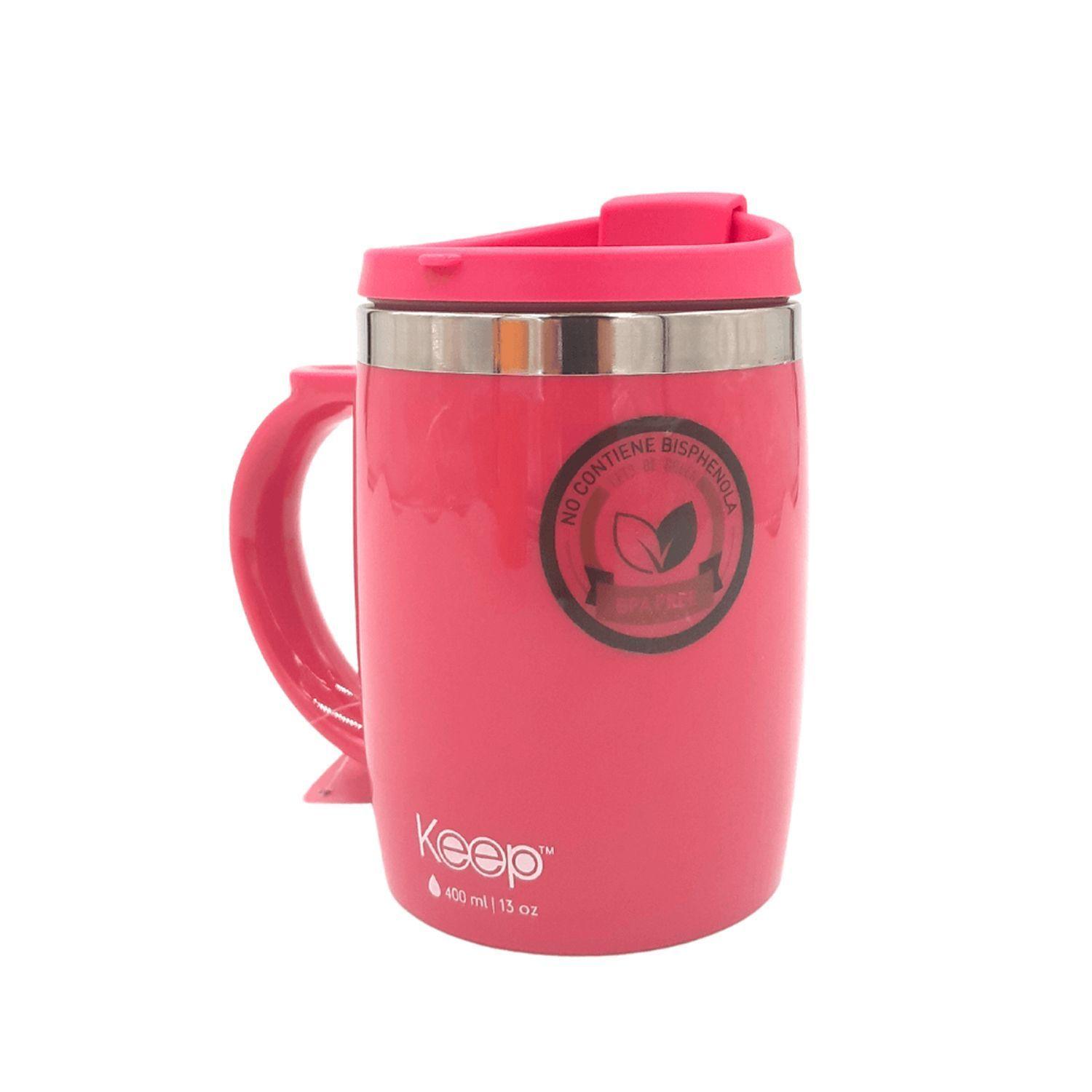 Mug Térmico "Classic" Con Asa 400 ml Rosado/Morado- Keep-0