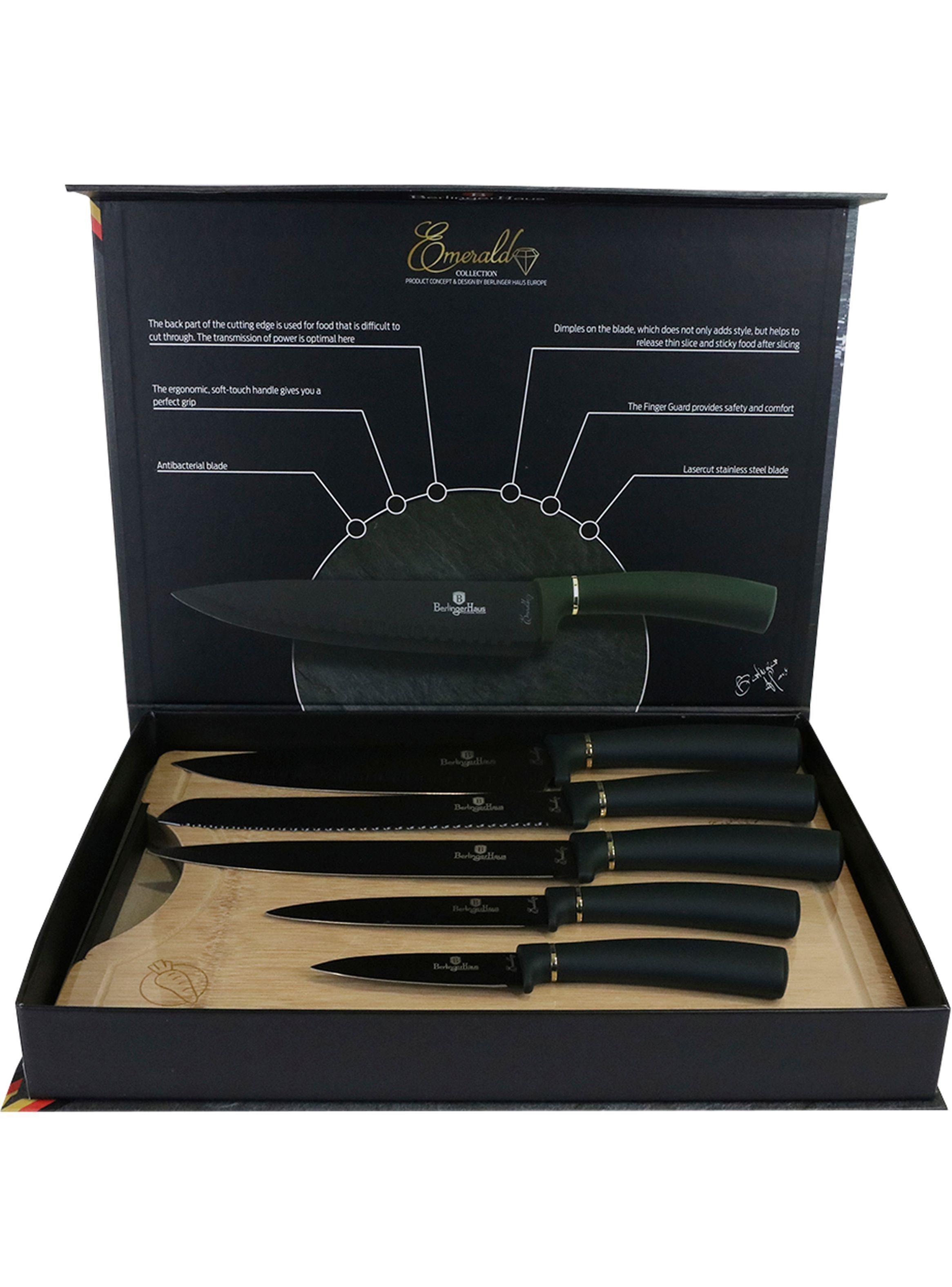 set de cuchillos 5 pcs + Tabla de madera-0