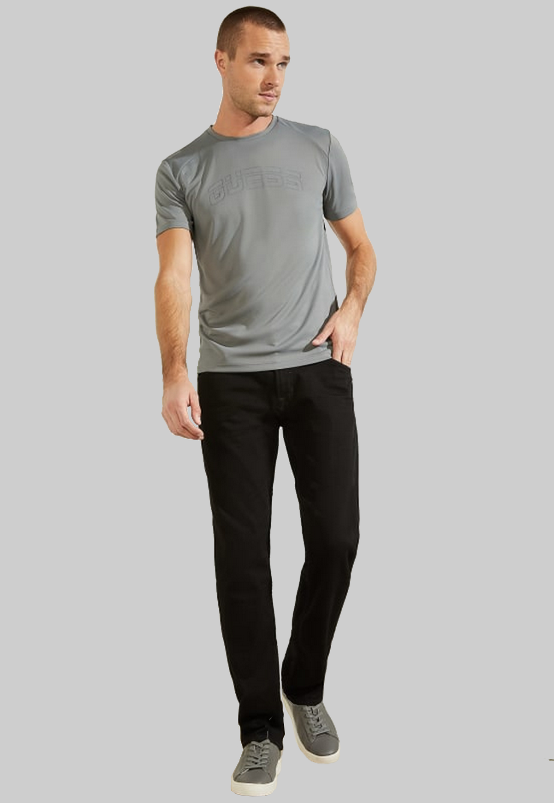 Polera Guess Ss Knit Tops G9M2 Gris-1