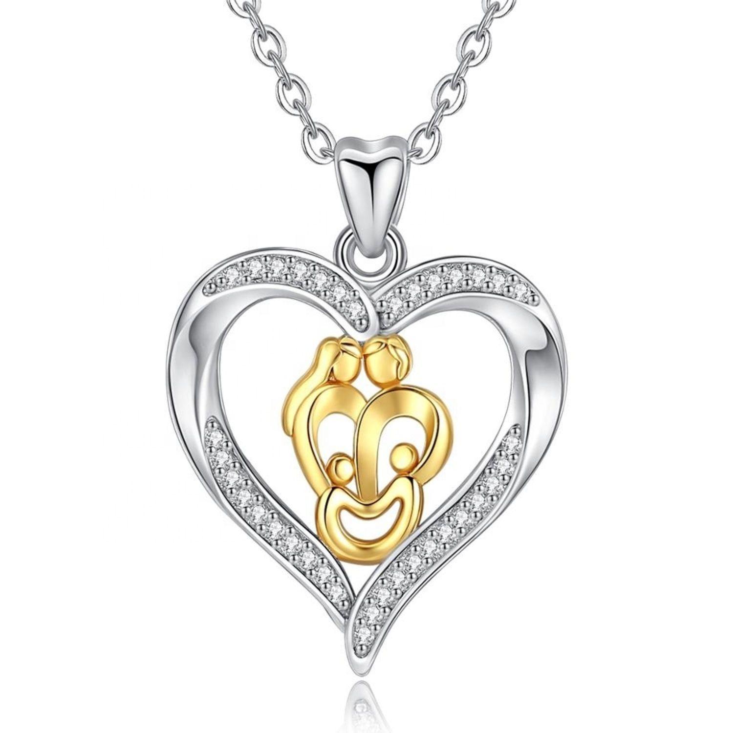 Collar Mamá Papá E Hijos Plata 925-0