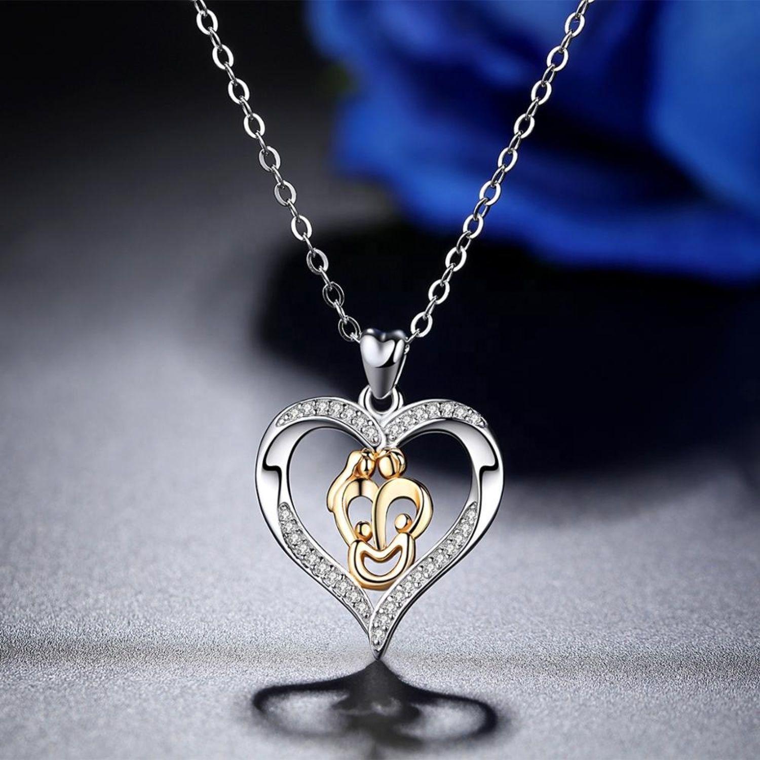 Collar Mamá Papá E Hijos Plata 925-2