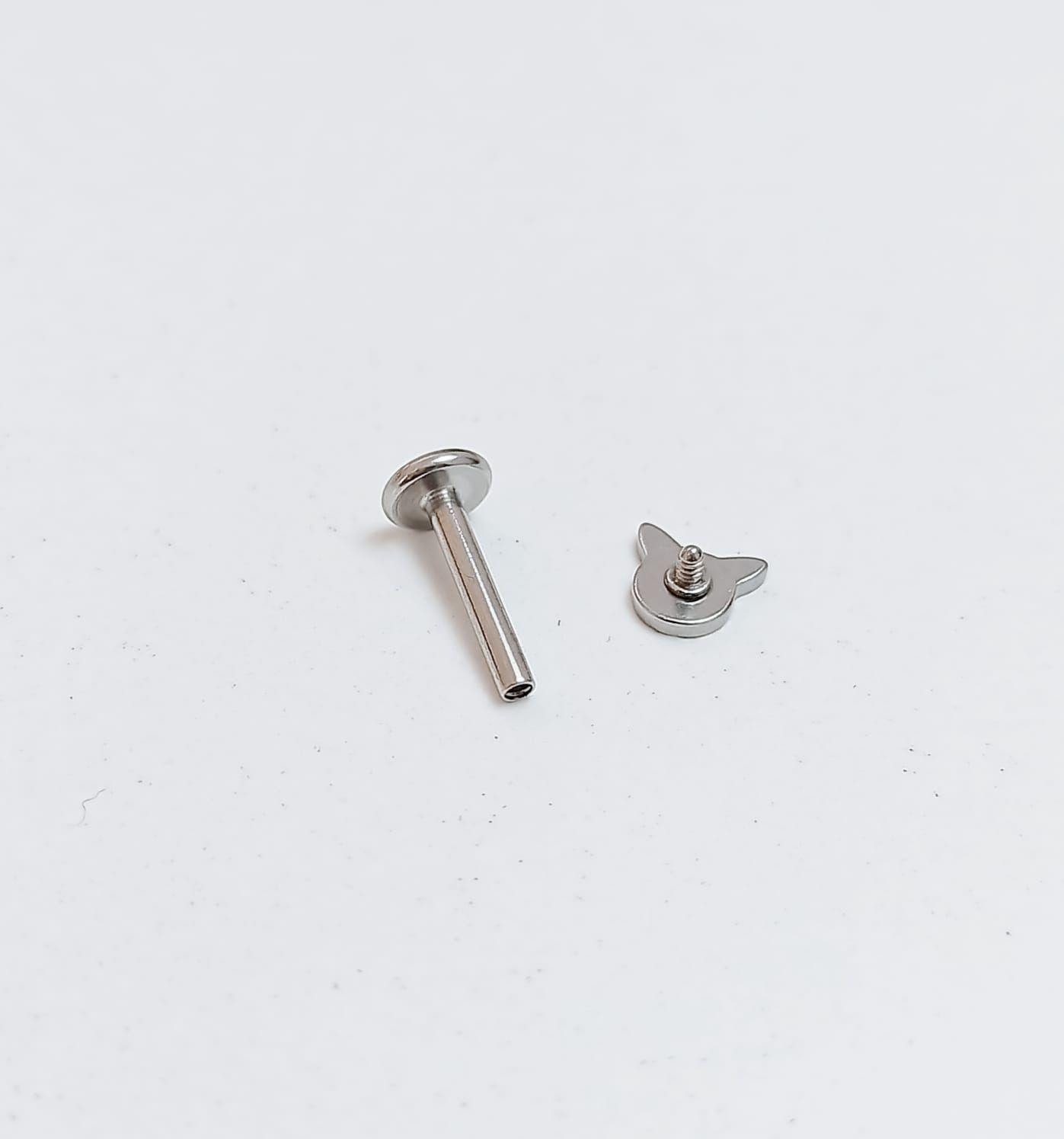 Set Piercing Modelo Kitty kpop Acero Quirúrgico Nostril Labret Cono Perla Pack-6