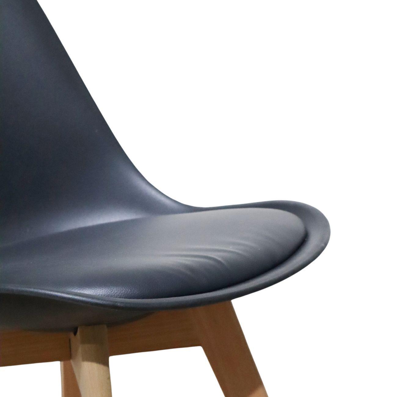 Silla Tulip acolchada Negra-2