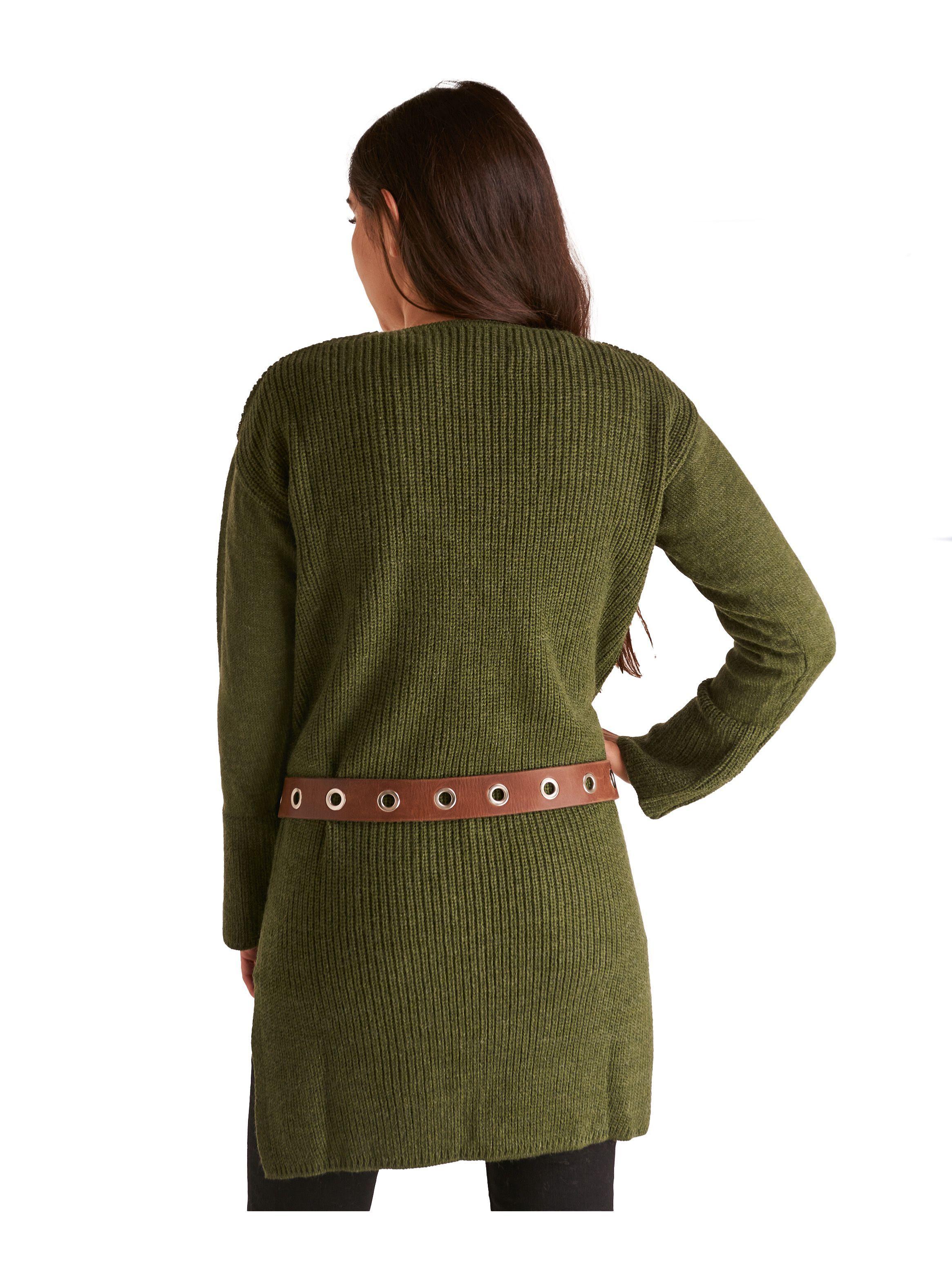 Sweater Largo escote V. Tajalí Laterales.-2