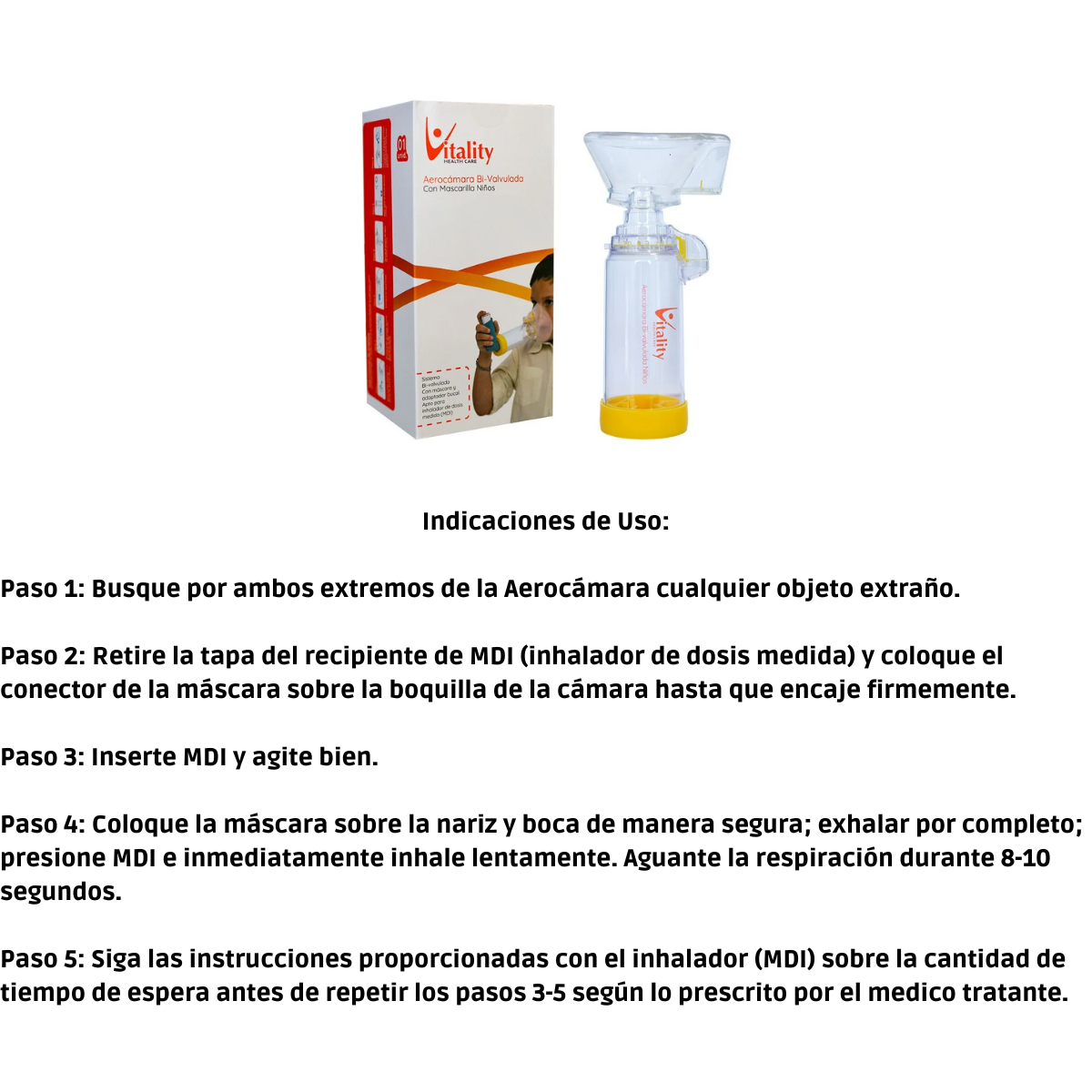 Aerocámara Doble Válvula con Mascarilla Infantil-2