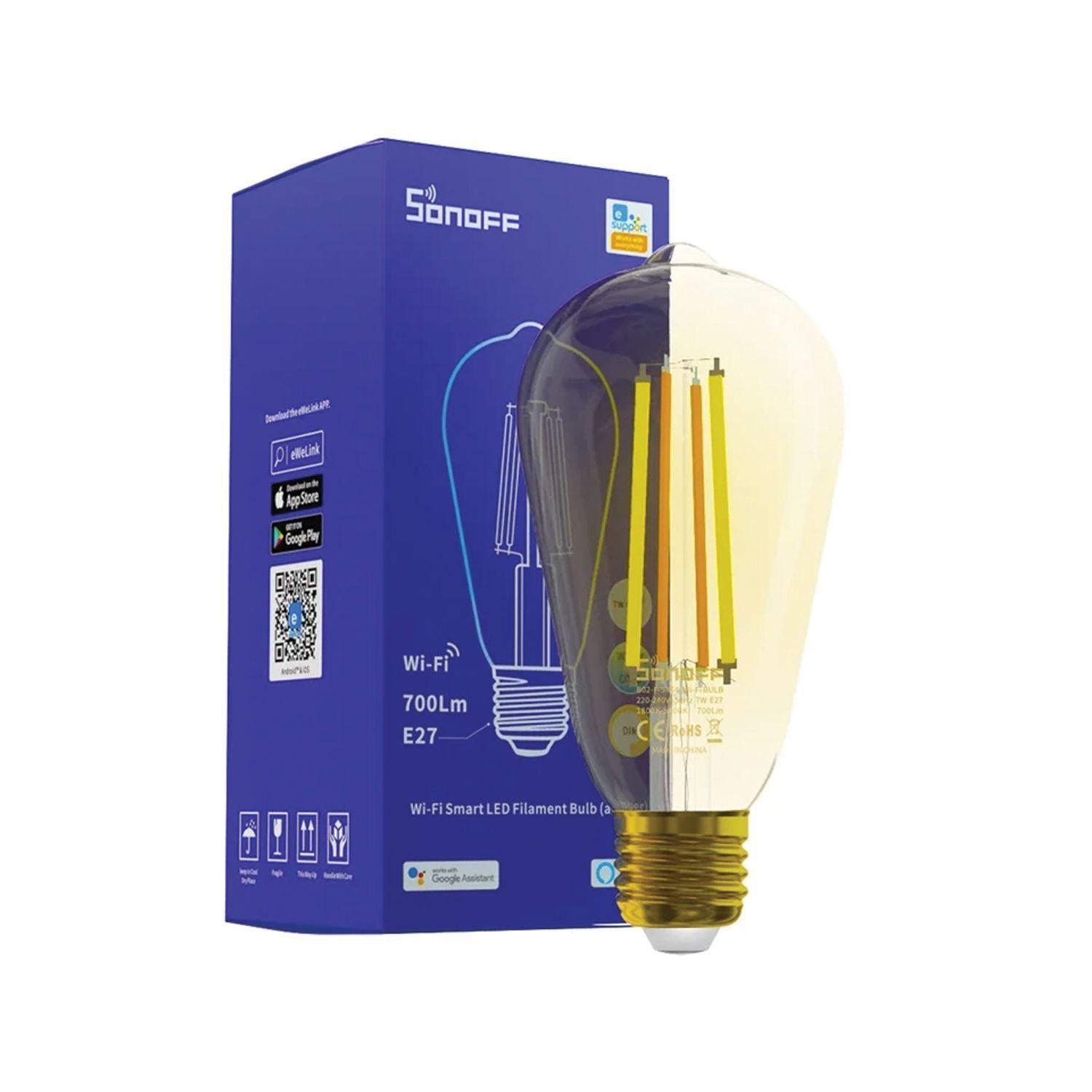 Pack 3 Ampolletas Edison Smart LED Filamento B02 F-ST64 Sonoff-1