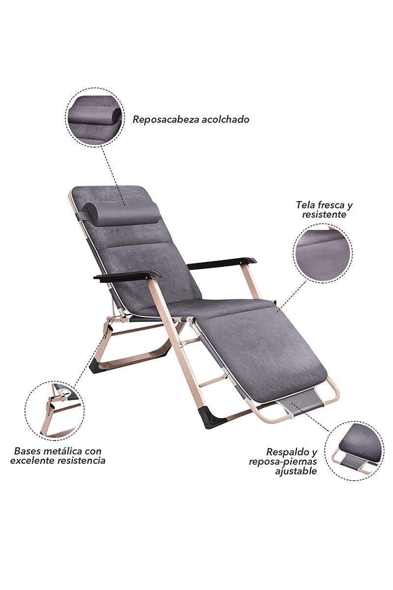 Reposera Plegable Gris-3