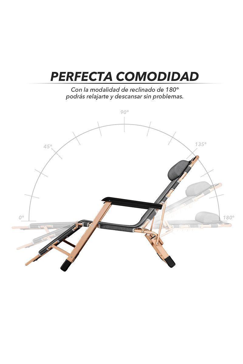 Reposera Plegable Gris-4