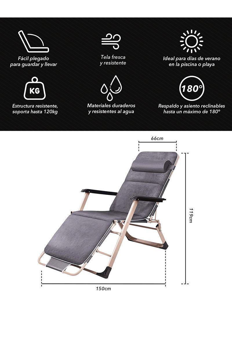 Reposera Plegable Gris-1