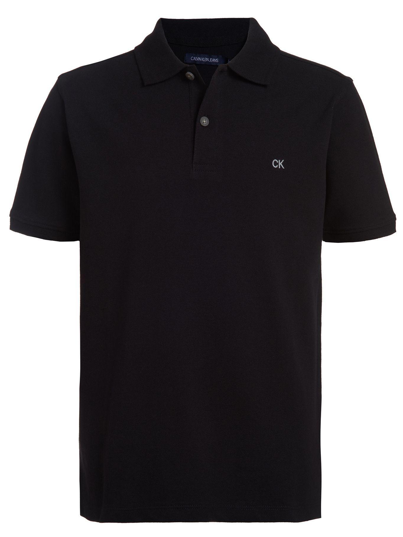Polo Niño Micro Pique Negro Calvin Klein-0