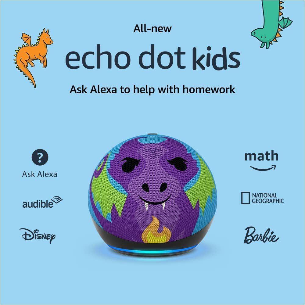 Amazon Echo Dot Kids 5ta Gen Con Alexa - Dragon-2