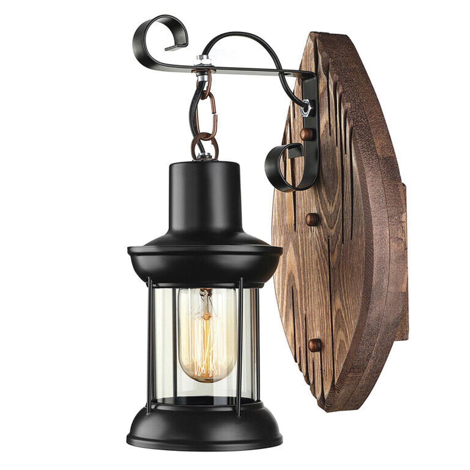 Apliqué Colgante Farol Porta E-27 Madera Kavet-0