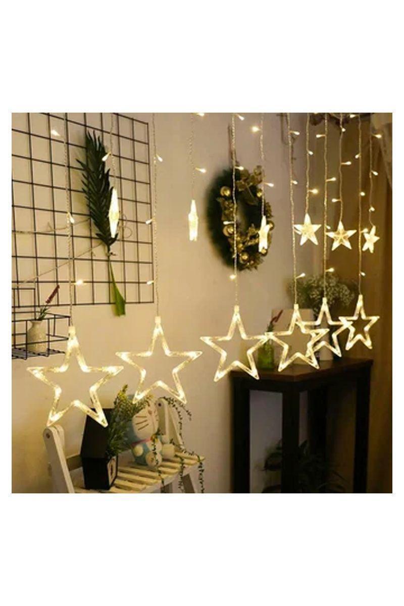 Luces Navidad Guirnalda Cascada Estrellas 2,5 M Luz Calidad-4