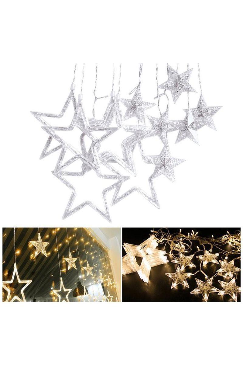 Luces Navidad Guirnalda Cascada Estrellas 2,5 M Luz Calidad-1