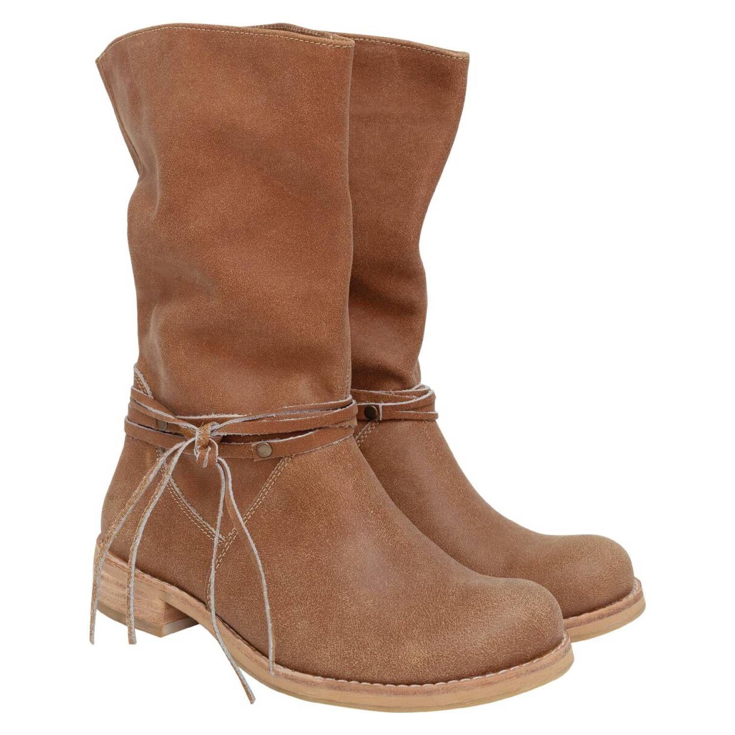 Bota Andrea Cuero Camel-0