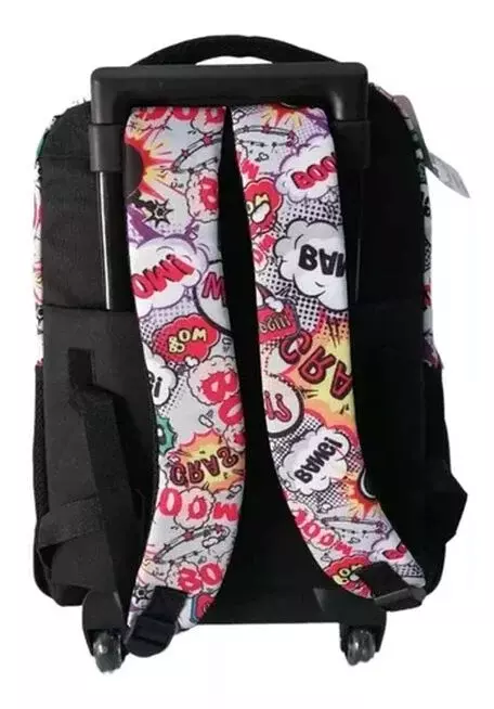 Mochila Con Ruedas + Lochera + Estuche Ekizde Comic -3