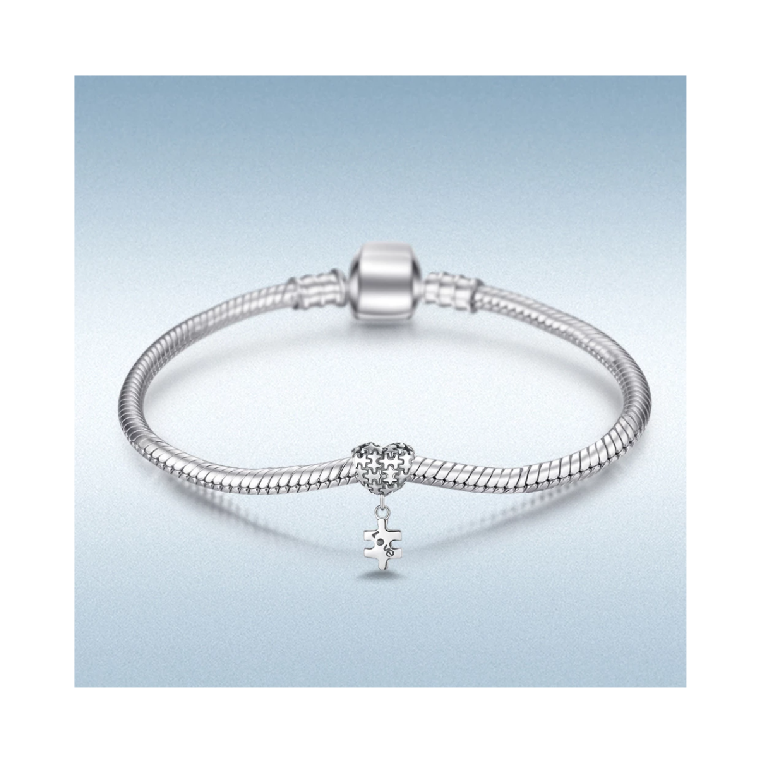 Charm Corazón de Autismo en Plata Fina 925 SILVER HEART-2