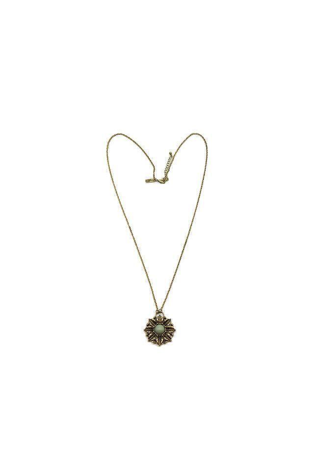 Collar Largo Dorado Organic Flor Humana-0