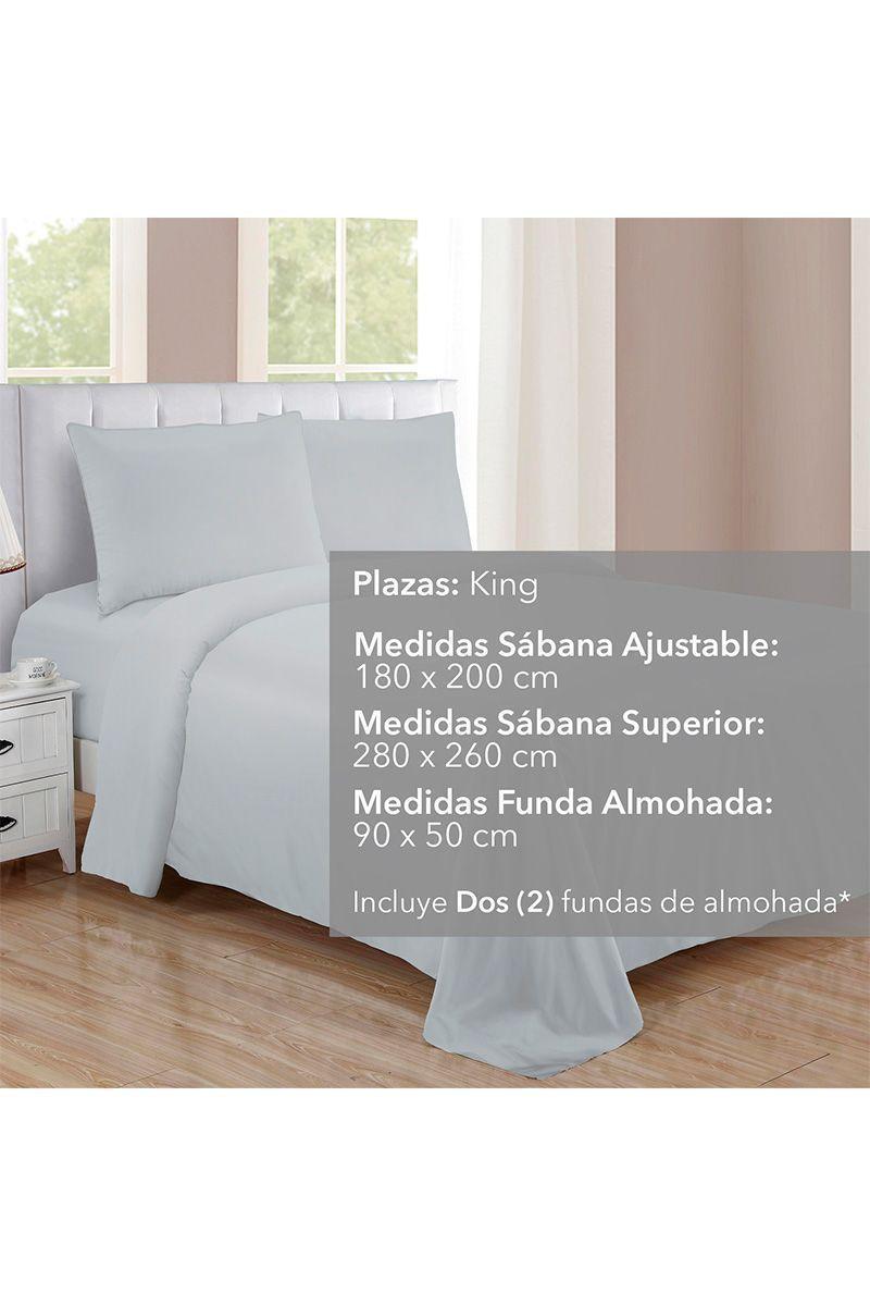 Juego de Sábanas de Microfibra King Size Gris-1