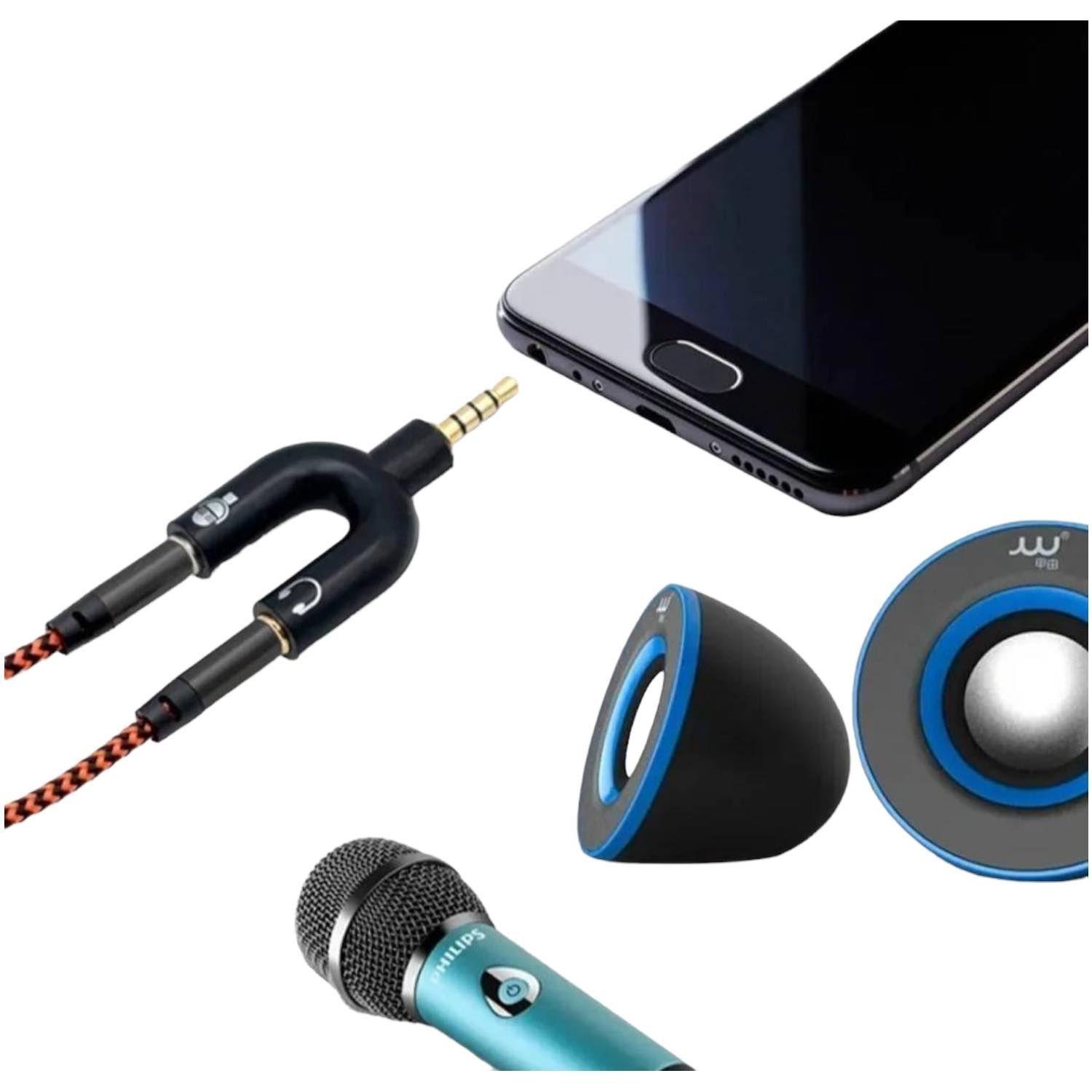 SPLITTER AUDIO 3.5MM PLUG MICROFONO AUDIFONO -2