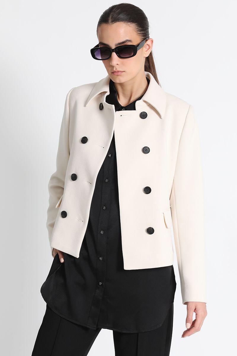 Chaqueta Entallada Corta Crudo Liola-1