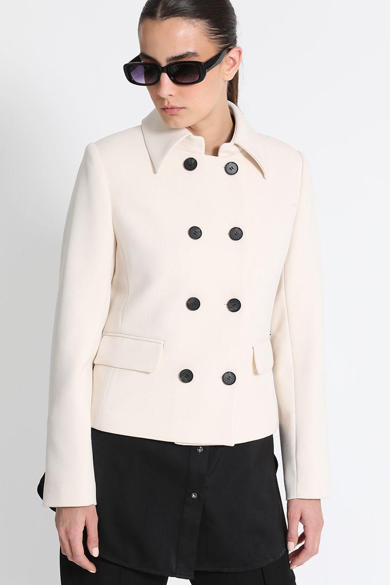 Chaqueta Entallada Corta Crudo Liola-0