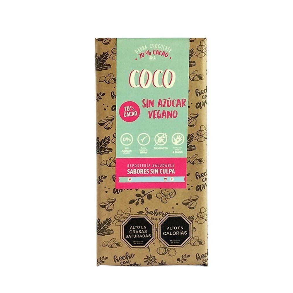 Chocolate Amargo con Coco Vegana SABORES SIN CULPA-0