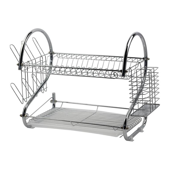 Secador Escurridor De Loza Platos Inoxidable Grande Gris-0