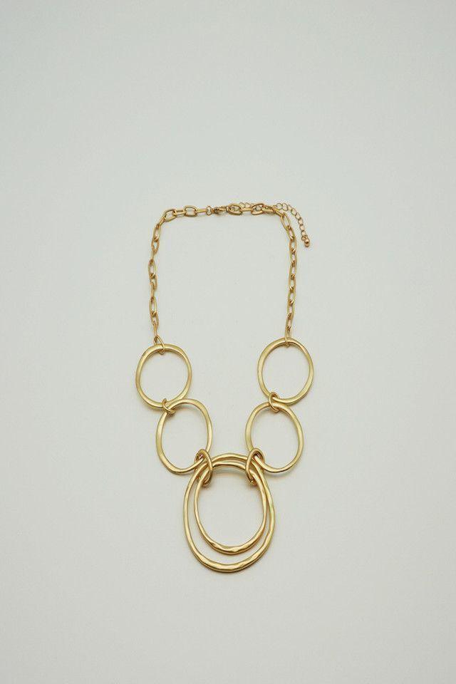 Collar Corto Dorado Aros ID-0