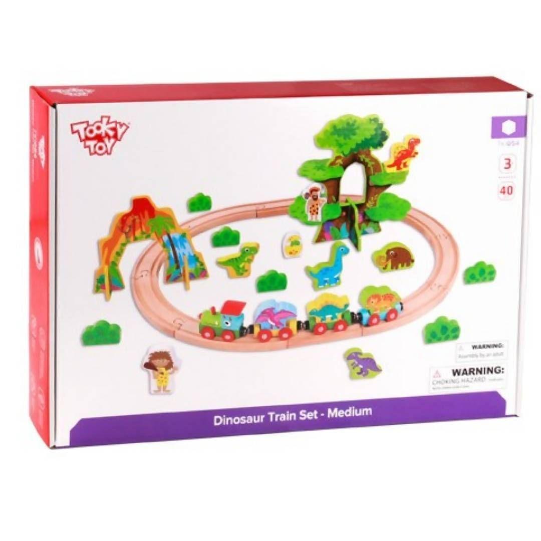 Pista Tren de Dinosaurios de Madera-1