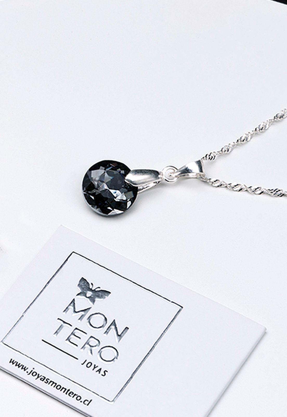 Collar Gracia Cristales Genuinos Silver Night-2