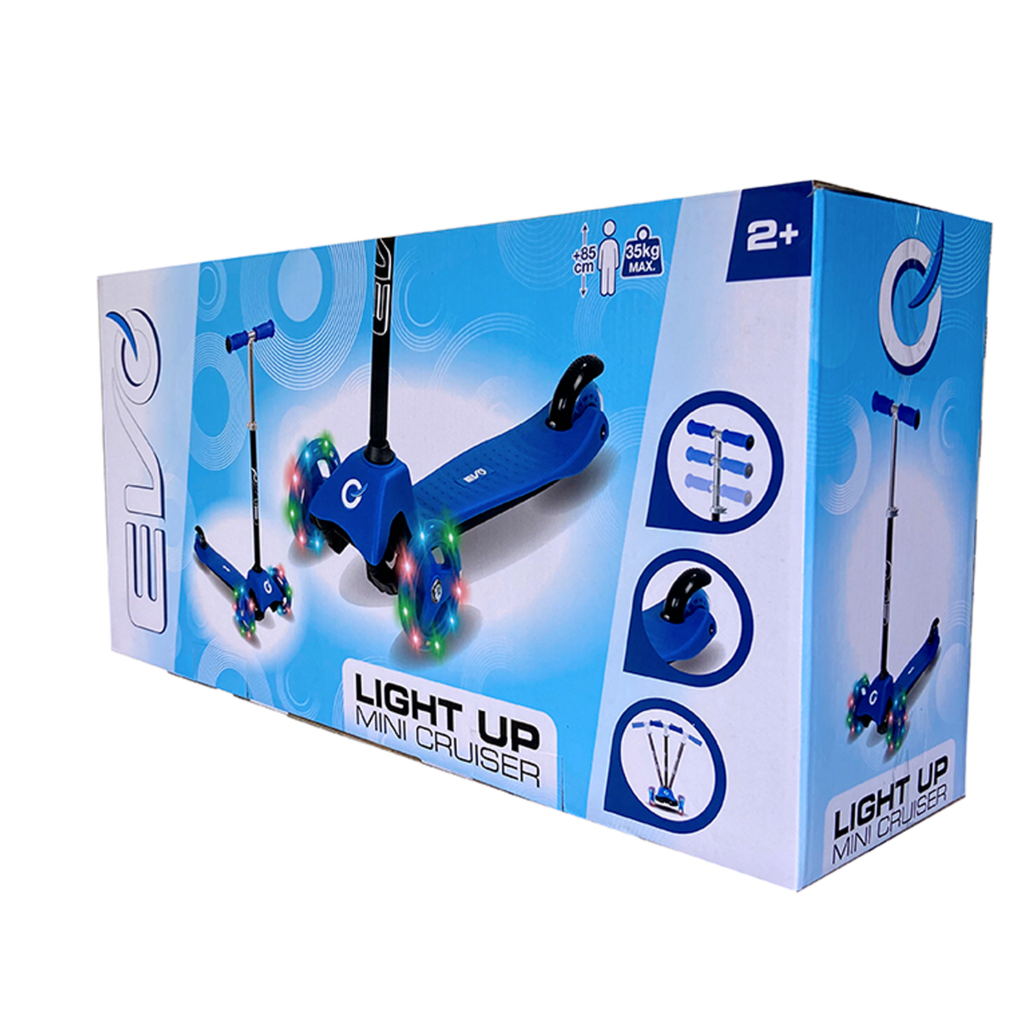 Scooter/Monopatín Tres Ruedas Con Luces Evo "Light Up" Azul-2