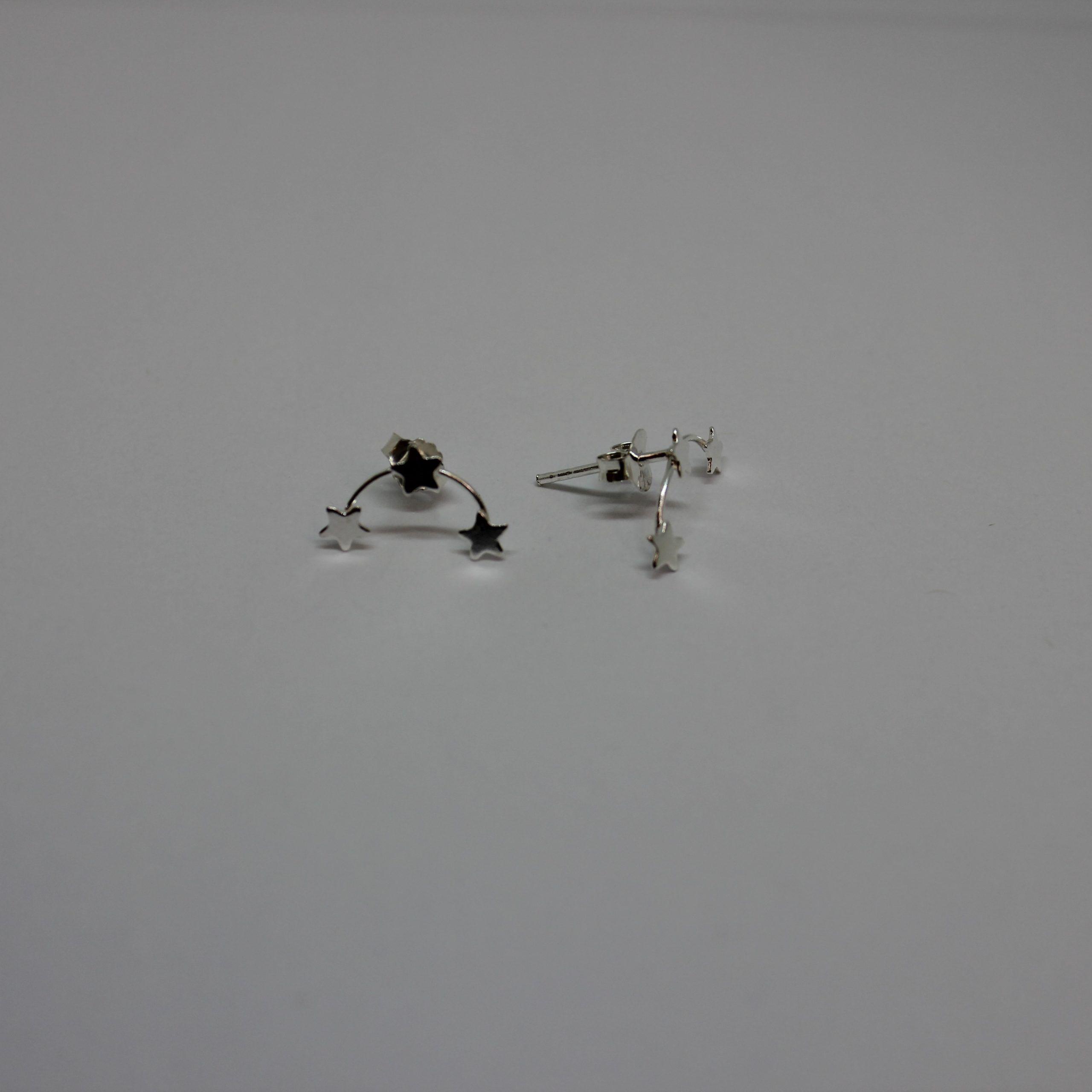 Aros Trio de estrellas con pasador Plata Philippa Joyas-0