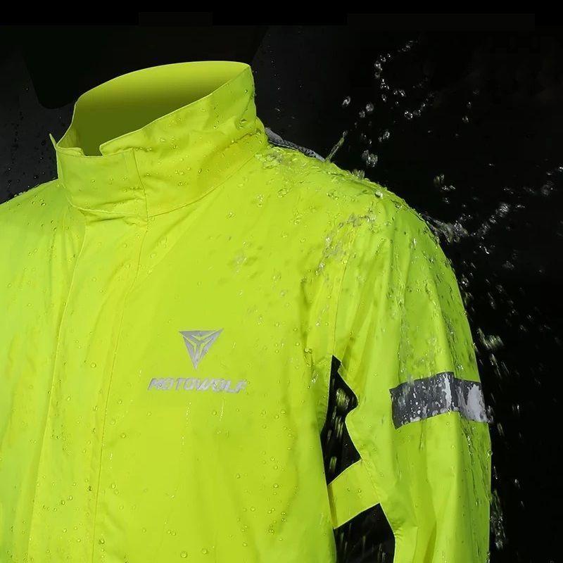 Traje Impermeable para moto y ciclismo MotoWolf 0401 - amarillo-5