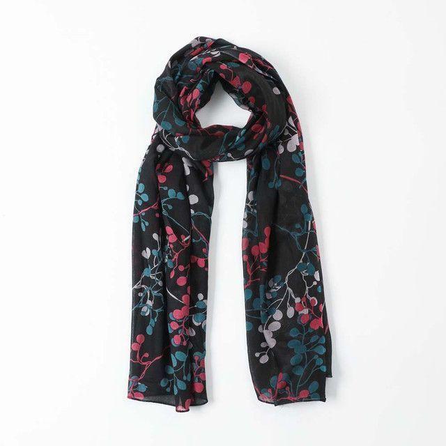Pañuelo Estampado Negro Rama i-D-0